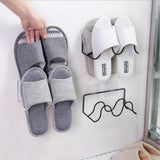 Double-layer Shoes Holder Wall Mount Slipper Hanging Shelf Organizer Living Room