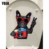 YOJA 19.9*21.5CM Cartoon Photo Dog Room Wall Decals Toilet Sticker Home Decoration T1-0301