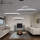 20cm Rings Modern Led Pendant Light For Dining room Living room Kitchen Lamps Black White Gold Ceiling Pendant Lamps