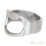 NEW Bar Party Beer Bottle Opener Ring Cool looking Brushed Stainless Steel Handy Father's Day BID8