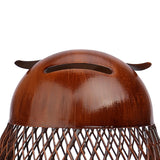 Tooarts Piggy Bank Owl Figurine Money Box Metal Coin Box Saving Box Home Decoration Crafts Gift For coins new year decorations