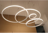 20cm Rings Modern Led Pendant Light For Dining room Living room Kitchen Lamps Black White Gold Ceiling Pendant Lamps