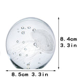 H&D White Jellyfish Sculpture Glow in the Dark Fengshui Glass Ball Figurine Ornament Handblown Artwork Home Office Decor Gift