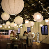 20pcs/set 4-12'' Mixed Size White Chinese Wedding Paper lanterns Hanging Round Paper Lampion Birthday Party Holiday Decoration